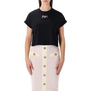 Balmain Cropped Logo Cotton T-Shirt - NWT